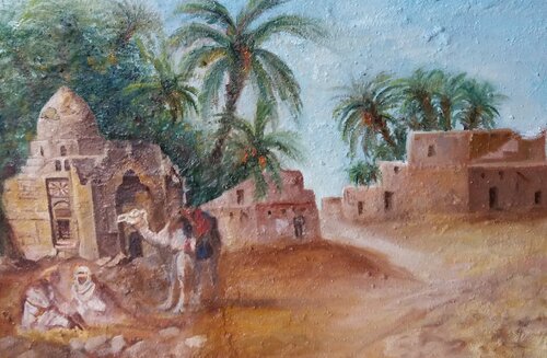 Discussion_disertique par Ahmed ZAIBI, Peinture en vente sur Singulart