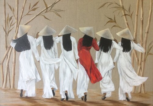 Les vietnamiennes van annie cuquel, Schilderij te koop op Singulart