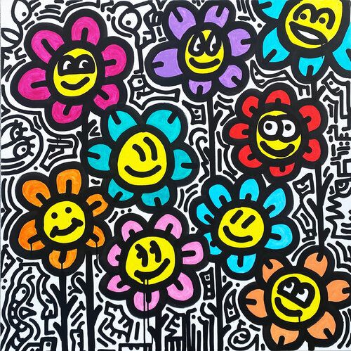 Colorful Flowers II von Alexander Wyhnalek, Malerei kaufen auf Singulart