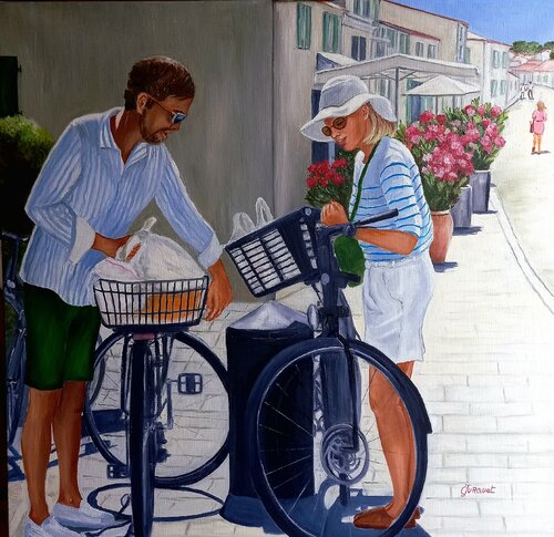 retour du marché di colette jurquet, Pittura in vendita su Singulart