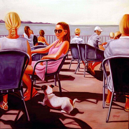 terrasse ensoleillée di colette jurquet, Pittura in vendita su Singulart