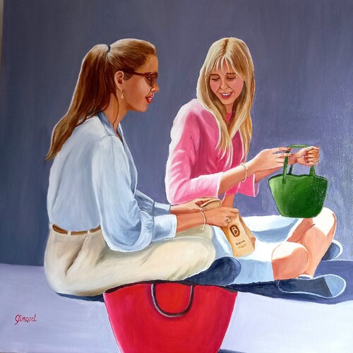 complicité entre amies di colette jurquet, Pittura in vendita su Singulart