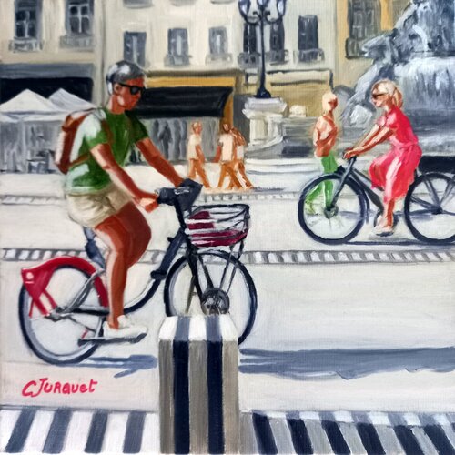 Place des Terreaux van colette jurquet, Schilderij te koop op Singulart