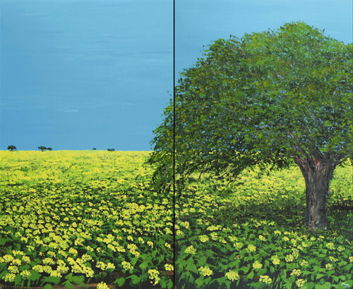 La sombra del árbol - "Díptico" by Carmen Mira, Painting for Sale on Singulart