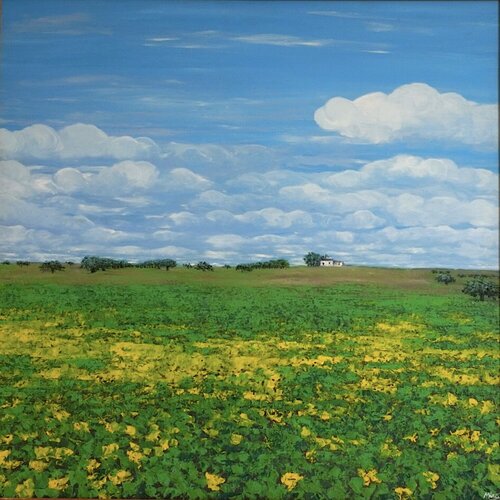 La pradera amarilla van Carmen Mira, Schilderij te koop op Singulart