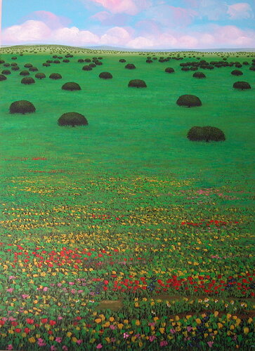 Dehesa y pradera de flores von Carmen Mira, Malerei kaufen auf Singulart