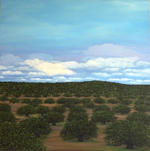 El atardecer de las encinas de Carmen Mira, Pintura a la venta en Singulart