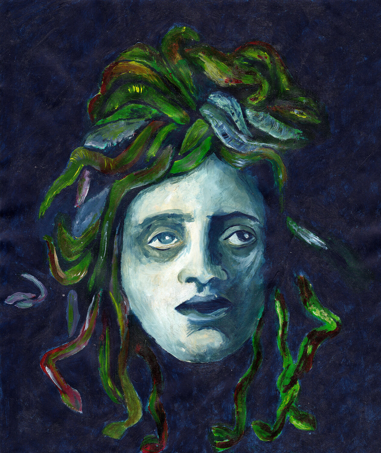 Das Haupt der Medusa (nach Böcklin) Marcel van Beek Originalgemälde zu verkaufen