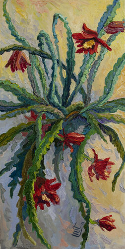 Blooming Epiphylum di Lilit Vardanyan, Pittura in vendita su Singulart