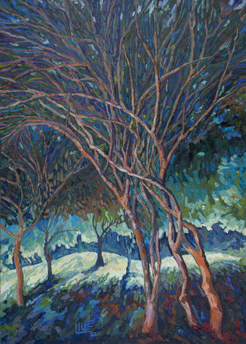 Orange Color On Trees by Lilit Vardanyan, Painting for Sale on Singulart