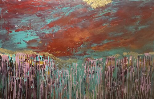 Golden mountain von Didi Gadjanski, Malerei kaufen auf Singulart