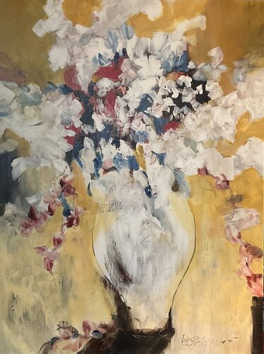 Yellow Vase de Didi Gadjanski, Pintura a la venta en Singulart