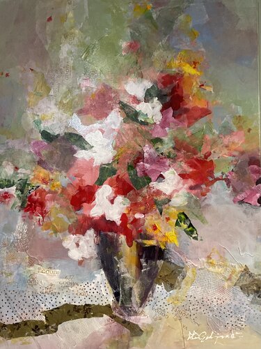 Bouquet and chocolates by Didi Gadjanski, Painting for Sale on Singulart