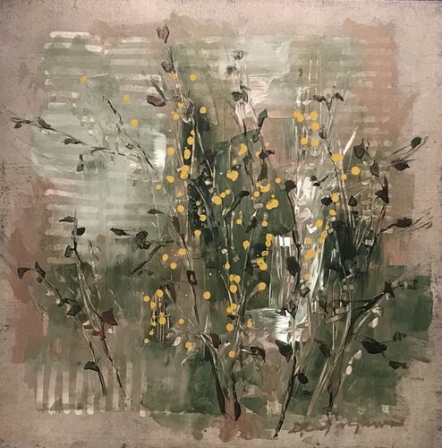 Flora on stripes von Didi Gadjanski, Malerei kaufen auf Singulart