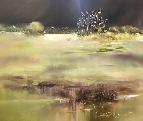 Evening on a pond by Didi Gadjanski, Painting for Sale on Singulart