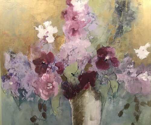 Lilac and gold by Didi Gadjanski, Painting for Sale on Singulart