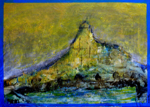 70 po 50  acrilico stela - Coimbra montanhosa - ano 2018 by Celso PREI, Painting for Sale on Singulart