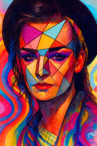 Boy George - "Queen of Karma Chameleon" of the Celebrity Portrait Series by Jade Kai by Jade Kai, Print for Sale on Singulart