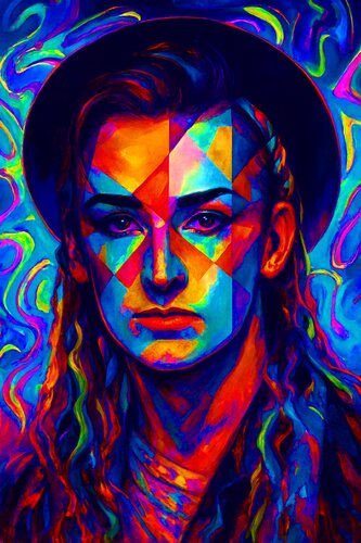Boy George - "Culture Club" of the Celebrity Portrait Series by Jade Kai di Jade Kai, Stampa in vendita su Singulart