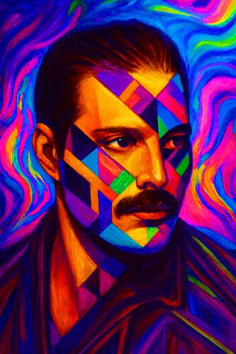 Freddie Mercury - "Queen's Beloved Queen" of the Celebrity Portrait Series by Jade Kai von Jade Kai, Druck kaufen auf Singulart