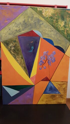 Arancio giallo e viola de Marian De Kort, Pintura a la venta en Singulart