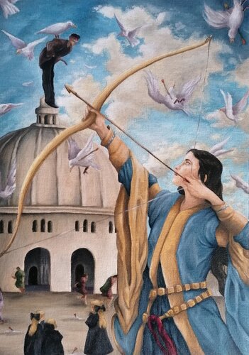 Trouble in paradise by Lucio Domingo, 油畫 for Sale on Singulart