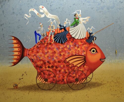 Just married di Carole Perret, Pittura in vendita su Singulart