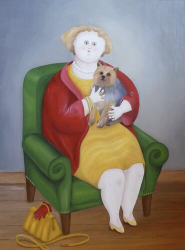 Le chien Klaxon de ma tante di Carole Perret, Pittura in vendita su Singulart