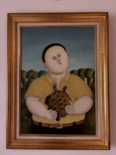 Daniel et sa tortue di Carole Perret, Pittura in vendita su Singulart