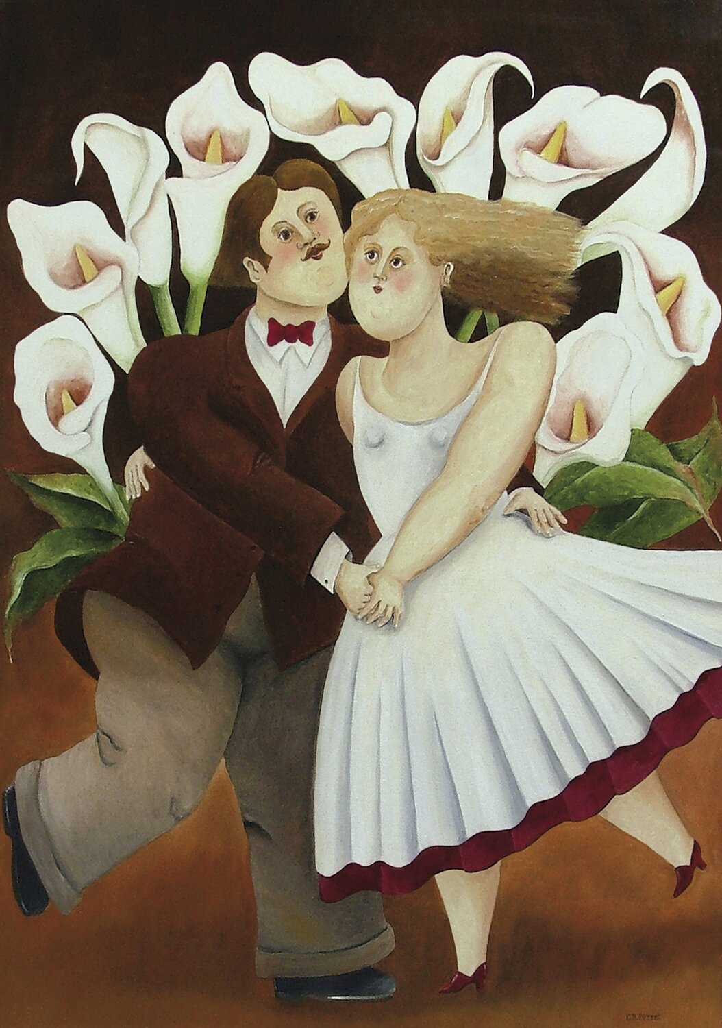 Les danseurs aux callas Carole Perret Peinture originale à vendre