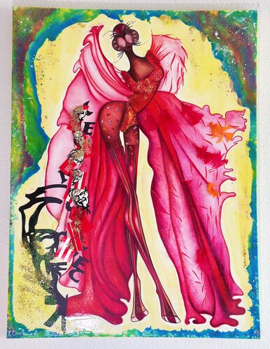Queen KaFiCa (Liquid Art – KFC Wrappers, Earth Colors & Eco Love) di Dina Kabdolla, Altri media in vendita su Singulart
