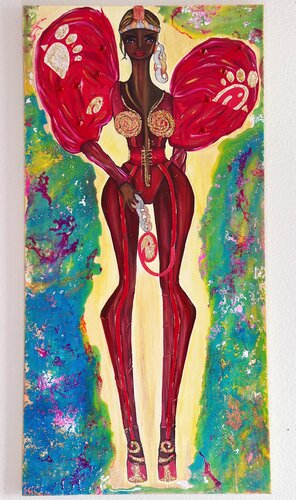 Original Queen Chicka (Inspired by Chick-fil-A®) — The Nurturer of Renewal van Dina Kabdolla, Schilderij te koop op Singulart