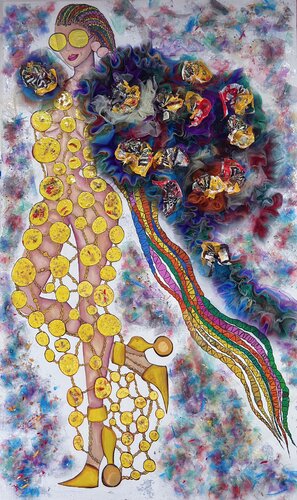 Q u e e n  M i M i inspired by M&M’s van Dina Kabdolla, Schilderij te koop op Singulart