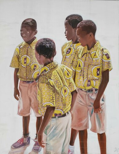School boys in Busua, Ghana von Julia Spada, Malerei kaufen auf Singulart