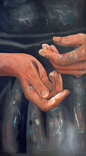 Painting hands von Gina Axlund, Malerei kaufen auf Singulart