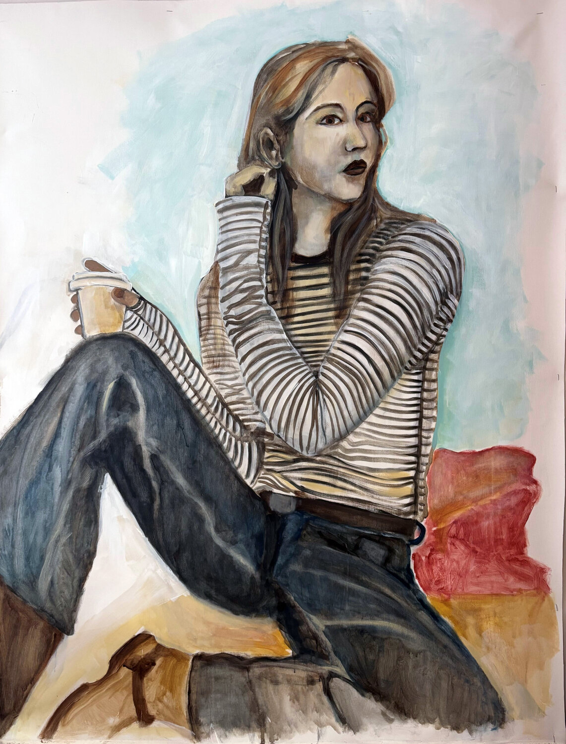 Coffee and boots Gina Axlund Pintura original en venta