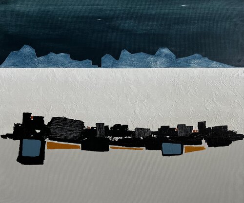 Les icebergs arrivent en ville van Daniel Lalonde, Schilderij te koop op Singulart
