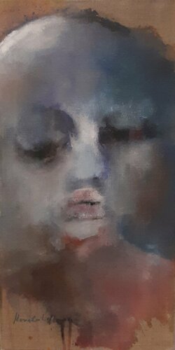 Face #53 - Born Baby van Monika Lehmann, Schilderij te koop op Singulart