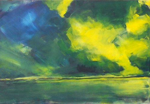 Durchscheinendes Licht - Inspiration Emil Nolde par Monika Lehmann, Peinture en vente sur Singulart