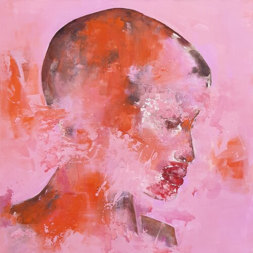 Face #112 - power of color by Monika Lehmann, Painting for Sale on Singulart