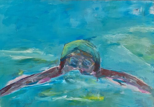 Schwimmer von Monika Lehmann, Malerei kaufen auf Singulart