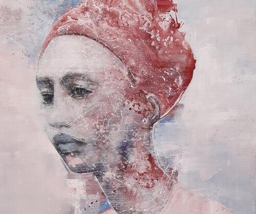 Porträt einer Unbekannten - Face #148 von Monika Lehmann, Malerei kaufen auf Singulart