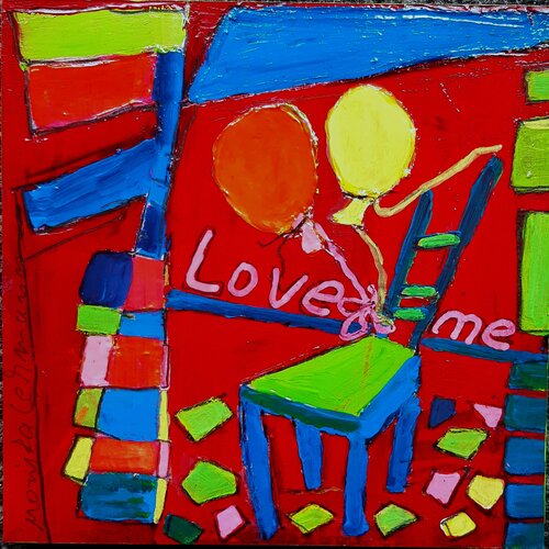 "Love me" van Monika Lehmann, Schilderij te koop op Singulart