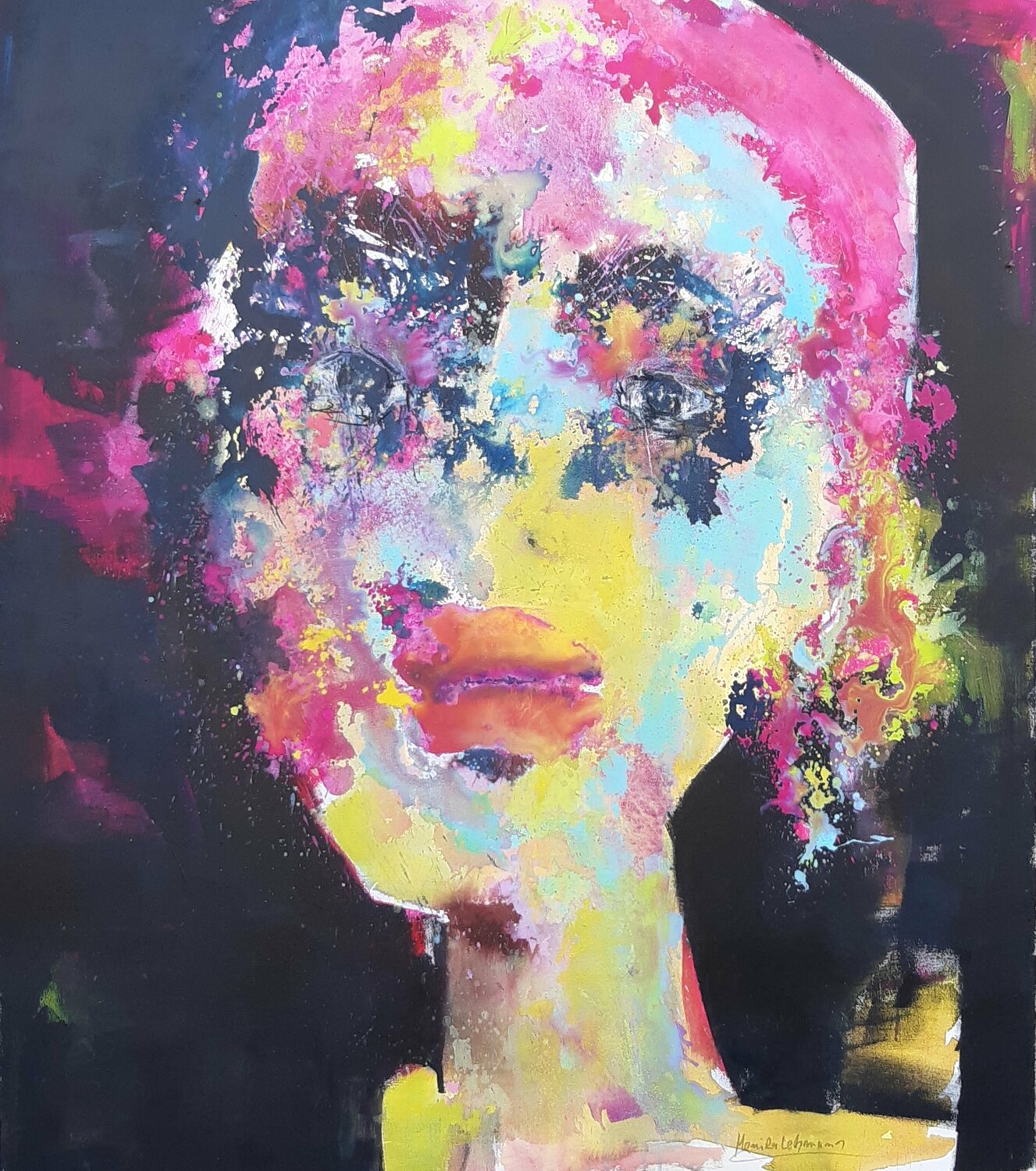 Face #110 - power of color Monika Lehmann Originalgemälde zu verkaufen