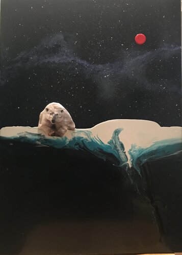 Io sono il Nanuk'  ( je suis le Nanuk    son nom pour les inuits) van Bruno Tomei, Schilderij te koop op Singulart