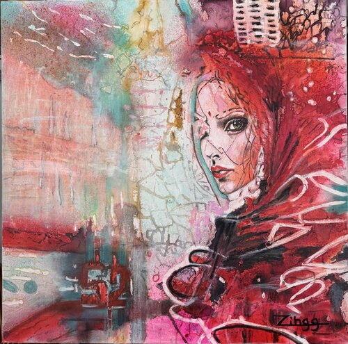 Live with the Claret in Wine | Bold Abstract Oil Painting by Theresa Zingg by Theresa Zingg, Painting for Sale on Singulart