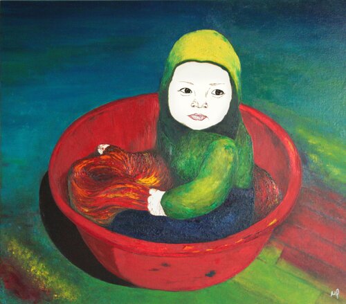 Time for Help: Nepal (02) van Mirela Fioresy, Schilderij te koop op Singulart