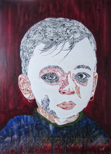 Time for Help: Nepal (01) van Mirela Fioresy, Schilderij te koop op Singulart