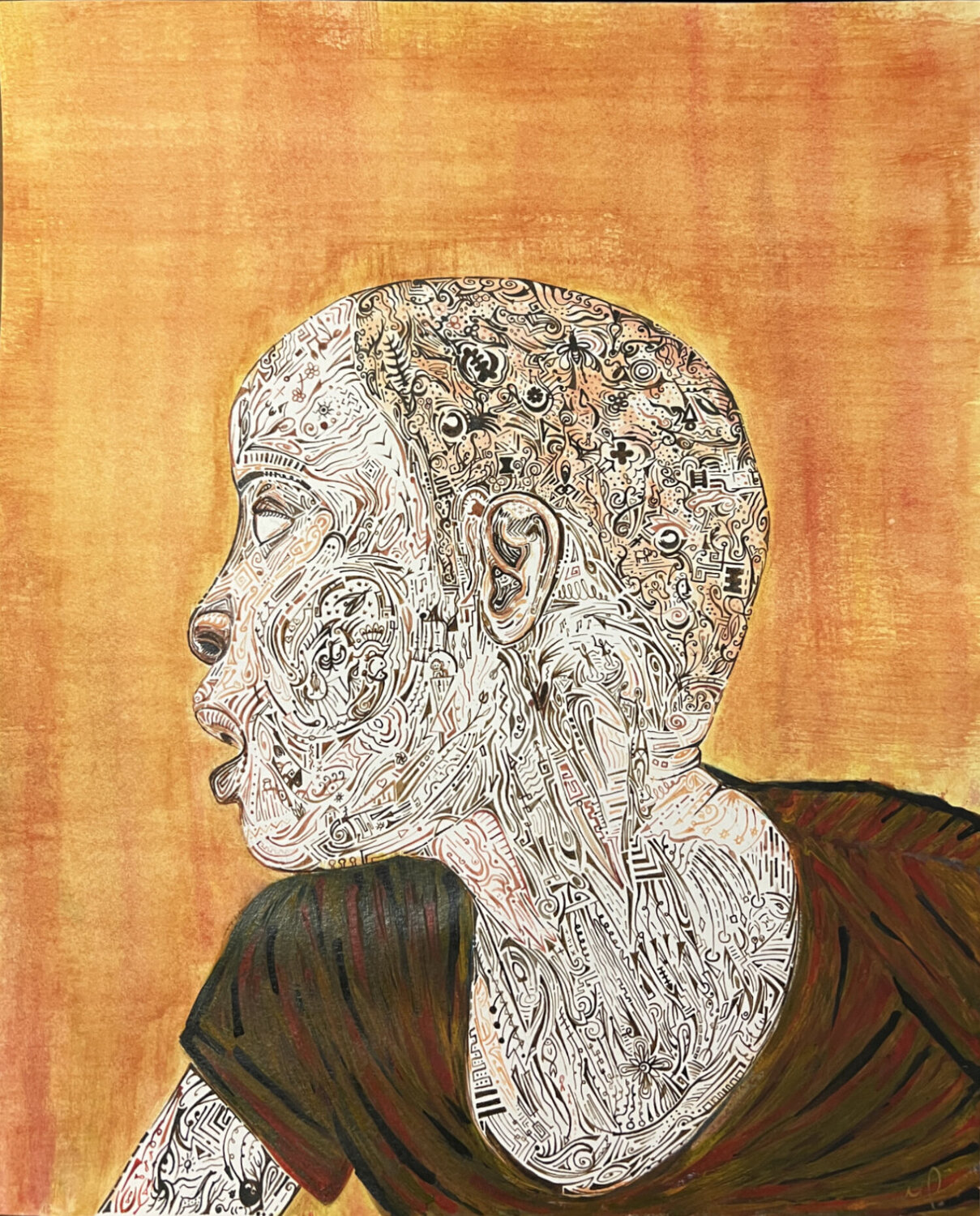 Looking Back Mirela Fioresy Werk auf Papier zu verkaufen