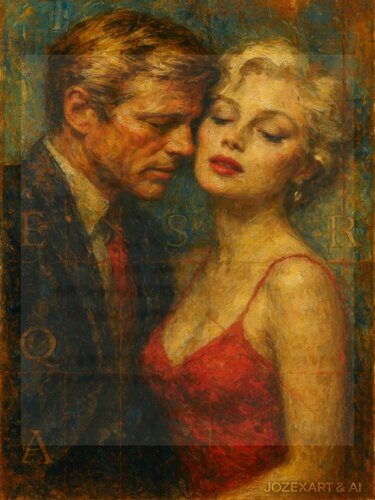 Last Kiss Before Silence - Tribute to Robert Redford. van JozeXart, Schilderij te koop op Singulart